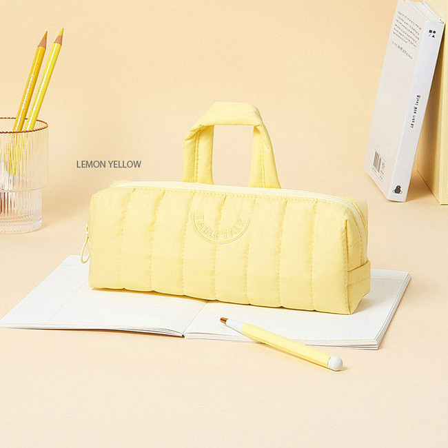 lemon yellow - Antenna Shop Table Talk Padding Zipper Pen Pouch