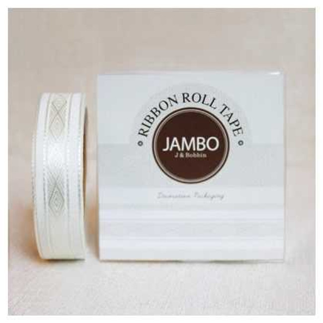 J&Bobbin Adhesive Flora Ivory ribbon roll deco tape