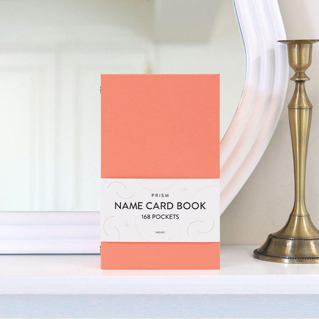 living coral - Indigo Prism Business Card Book 168 pockets