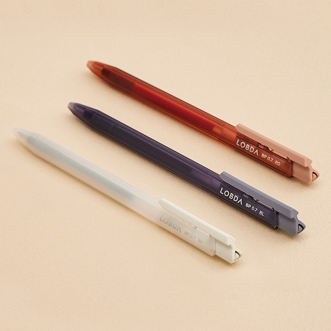 Lobda 3 Colors 0.7mm Pen Set: Black Red Blue