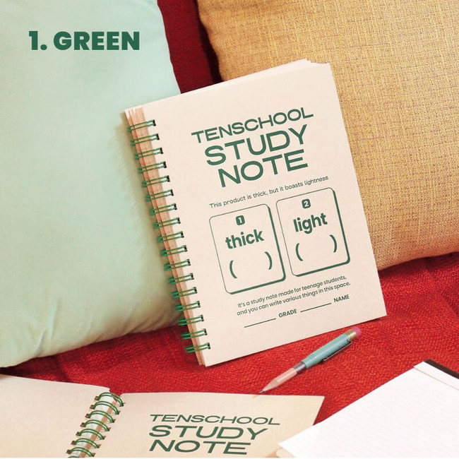 green - Indigo Tenschool 300 Blank Notebook