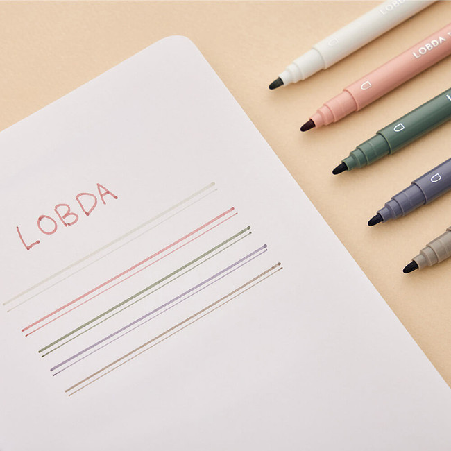 Lobda Double Ended Colors 5 Markers Pen Set