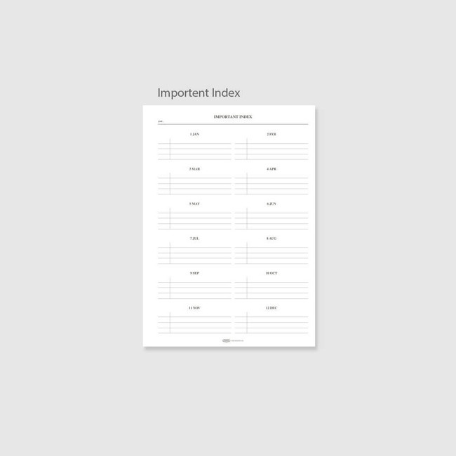 Important index - Play Obje Plepic Un Month Dateless Weekly Planner