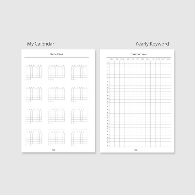 my calendar & yearly keywords - Play Obje Plepic Un Month Dateless Weekly Planner