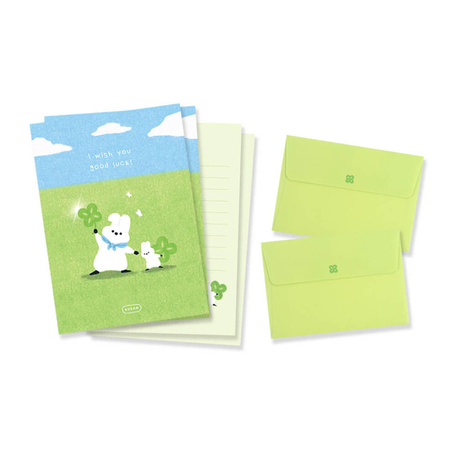 Set of 4 sheets and 2 envelopes - Dash And Dot Bosom Small Letter Envelope Set