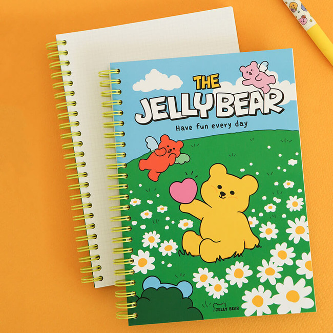 Dailylike Jelly Bear Flower A5 Grid Notebook
