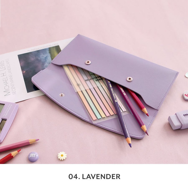 lavender - Iconic Journey Flat Pencil Case