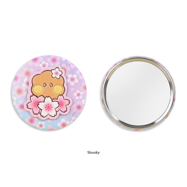 Shooky - BT21 Leather Patch Round Compact Mirror