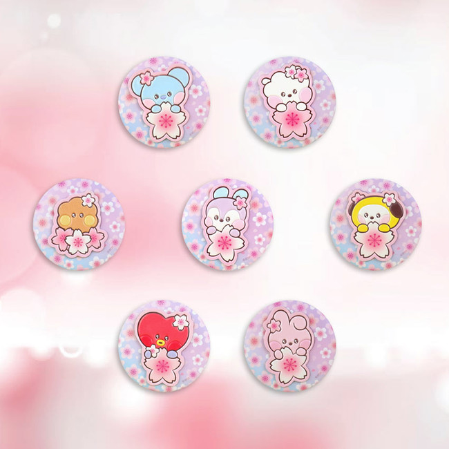 BT21 Leather Patch Round Compact Mirror