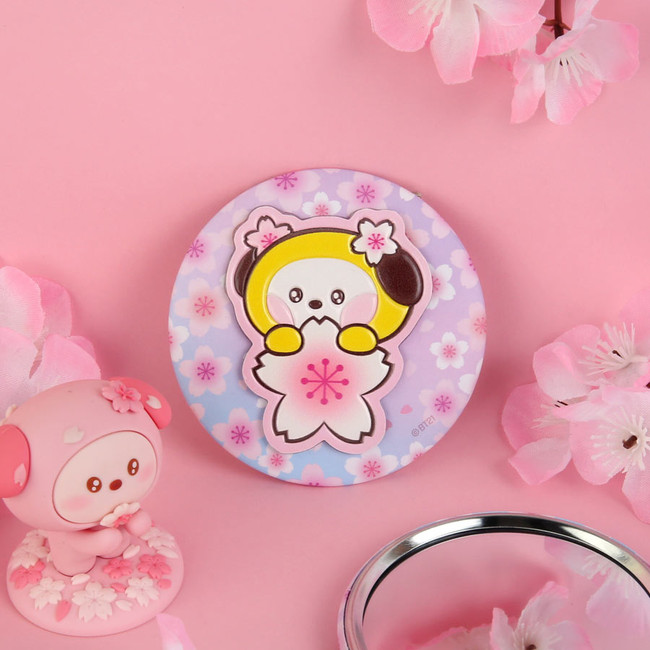 Chimmy - BT21 Leather Patch Round Compact Mirror