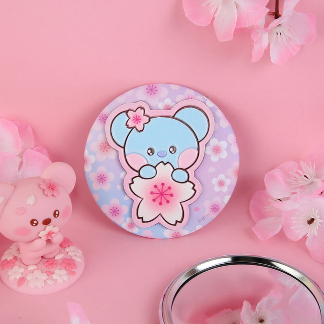 Koya - BT21 Leather Patch Round Compact Mirror