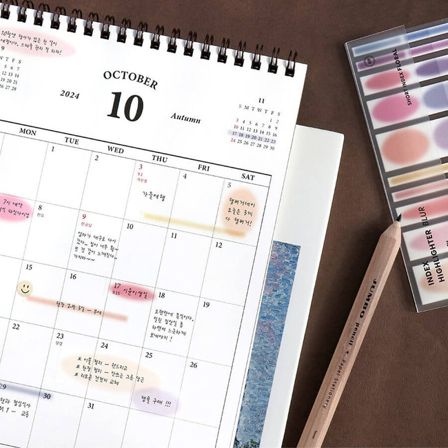 09. Floral - Iconic Blur Sticky Index Short Highlighter Note Set