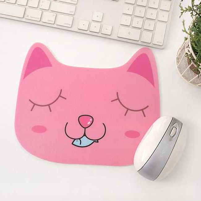 2young Cute animal pink cat mouse pad