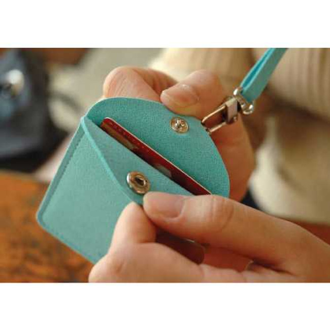 WM Soft chamude card case holder with neck strap