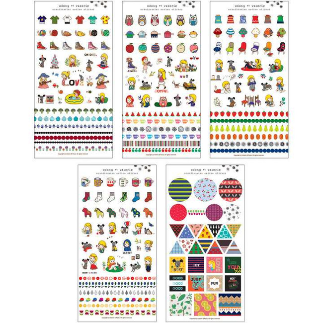 N.IVY Odong et valerie Scandinavia deco sticker set of 5 sheets