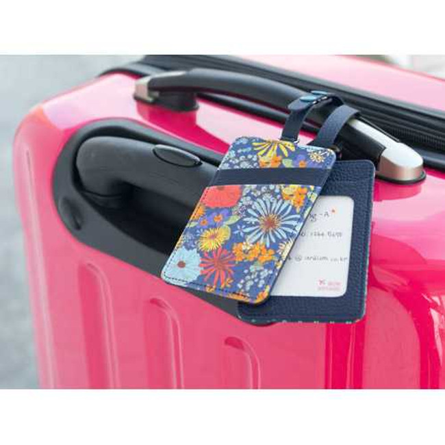 Ardium Flower pattern travel luggage name tag with card pocket