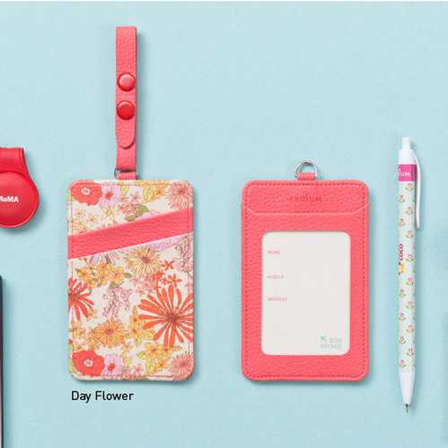 Ardium Flower pattern travel luggage name tag with card pocket