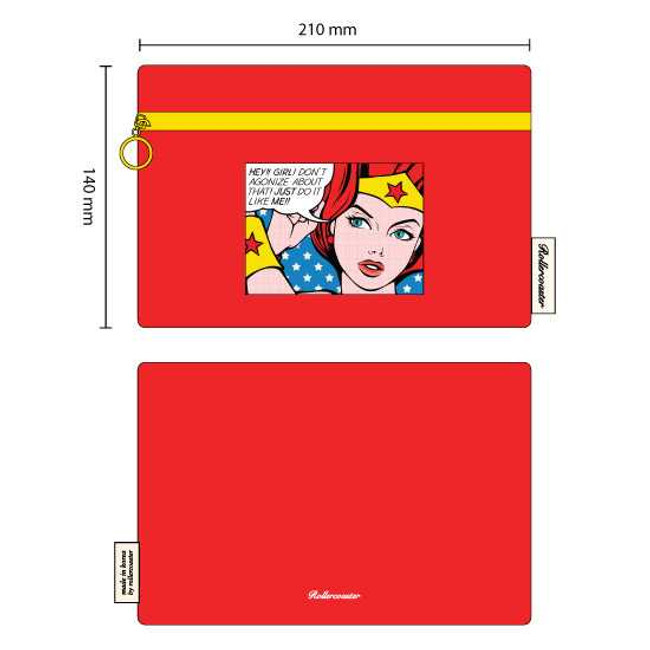 Rollercoaster Pop art flat pouch ver.2 - wonder woman