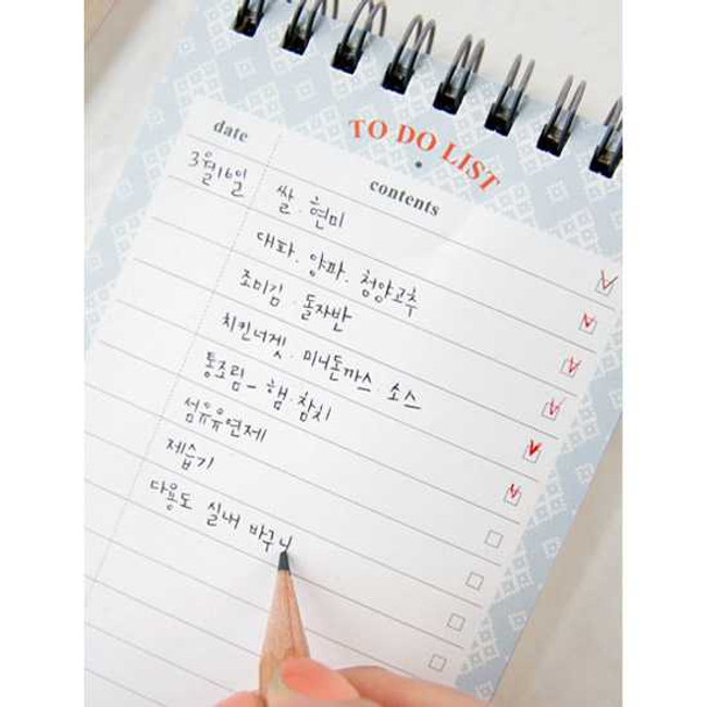 Iconic Wirebound pattern To do list desk notepad