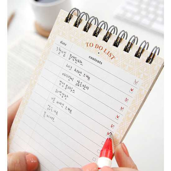 Iconic Wirebound pattern To do list desk notepad