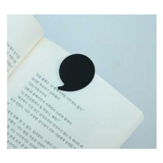 Book comma rubber bookmark - black