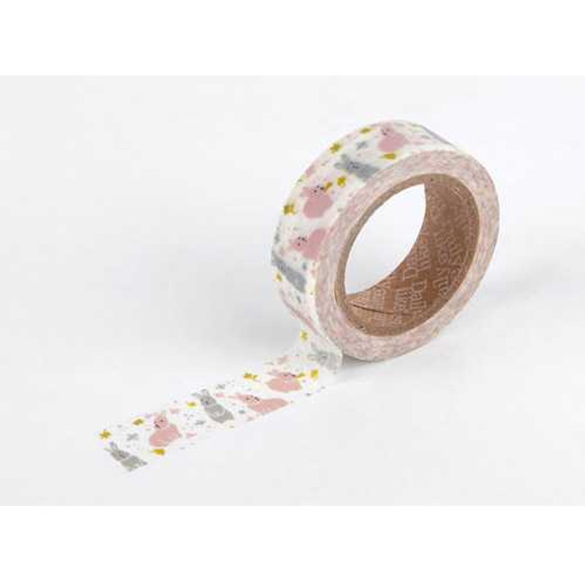 Dailylike 0.59X11yd deco Masking tape single - chubby rabbit