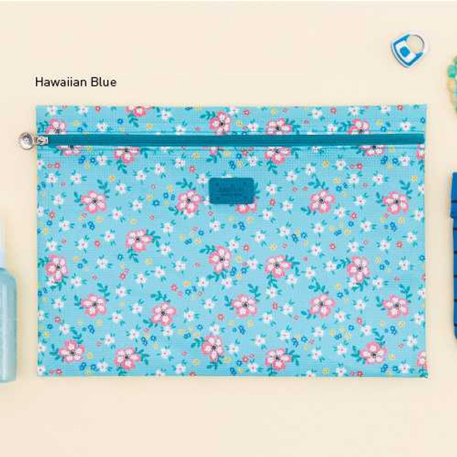 Ardium Summer pattern flat zipper pouch large