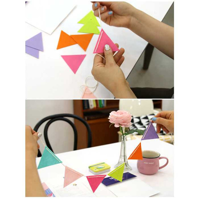 PlanD Change mood triangle felt garland