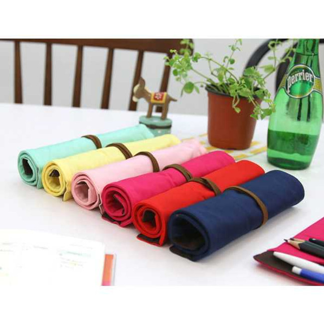 PlanD Colorful handmade roll pencil case pen pouch