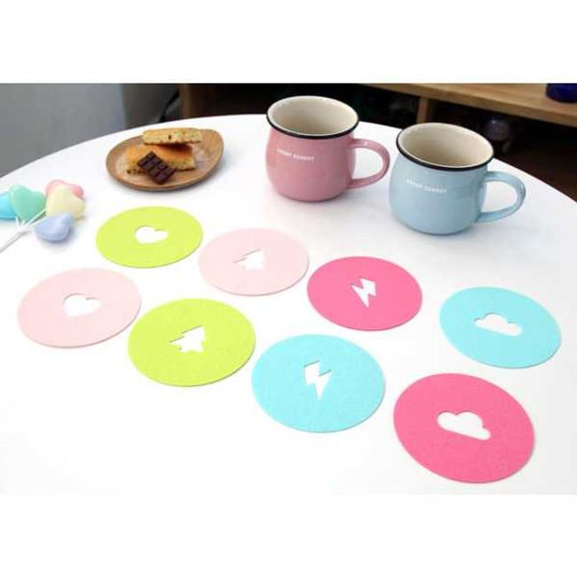 PlanD Icon felt cup coaster set of 4 pieces