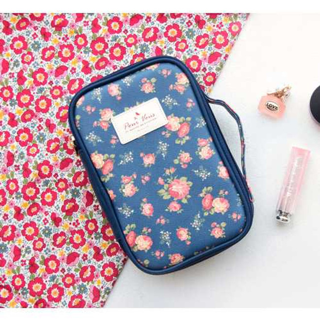 Wanna This Pour vous flower pattern cosmetic make up pouch