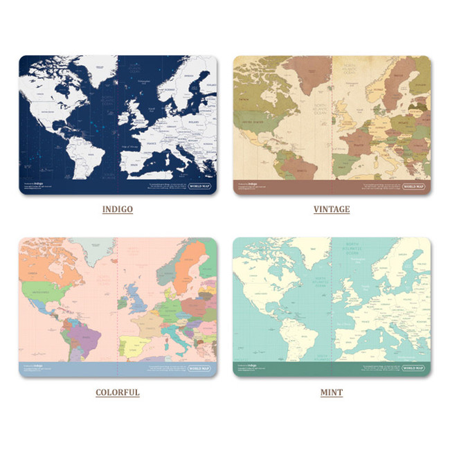 Colors of World map passport cover case