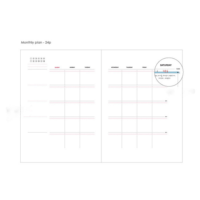 2015 Dash and Dot Wirebound daily undated planner scheduler