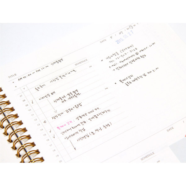 2015 Dash and Dot Wirebound daily undated planner scheduler