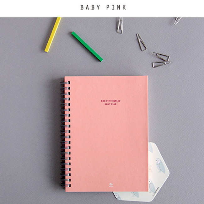 baby pink - 2015 Mon petit bureau wirebound undated daily small planner