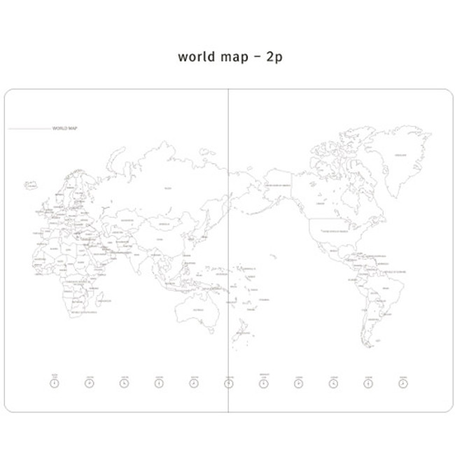 World map - Moment small lined notebook