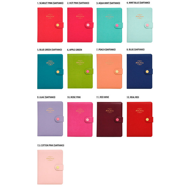 Colors of 2015 Betty dated diary