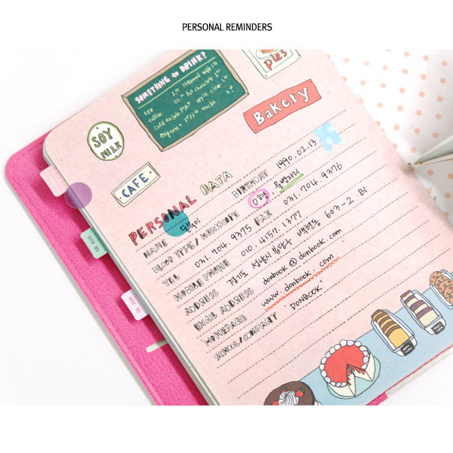 Personal reminders - 2015 Betty dated diary