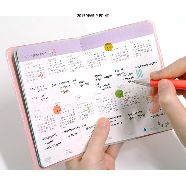 2015 Yearly point - 2015 Hello monthly dated diary
