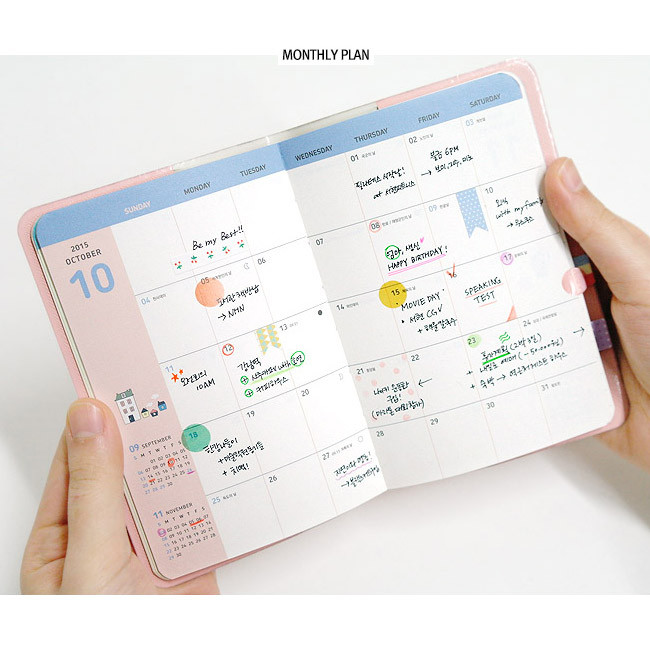 Monthly plan - 2015 Hello monthly dated diary