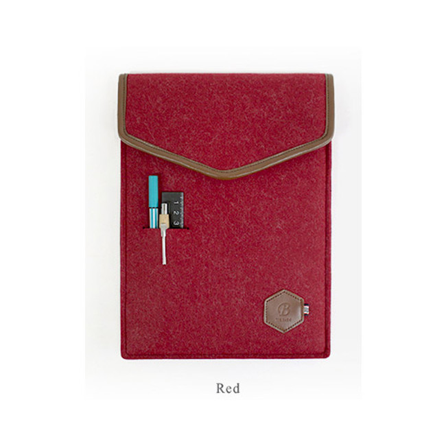 Red - The basic felt iPad Tablet PC 10 inch pouch