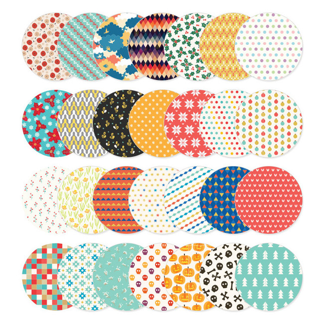 Composition of Pattern circle sticker set with tin case