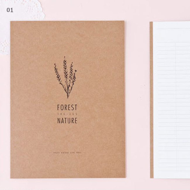 1 - Kraft forest nature lined notebook large