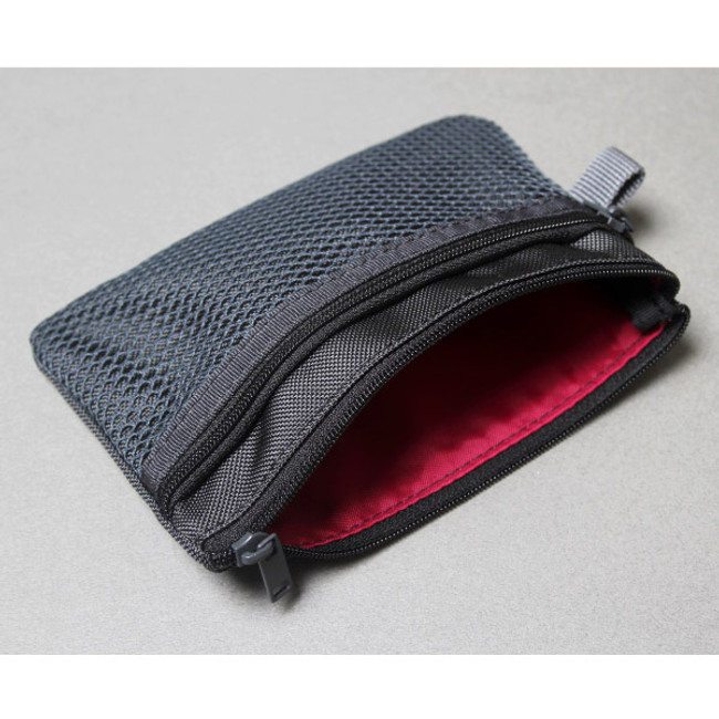 Black - Double pocket mesh zipper pouch small