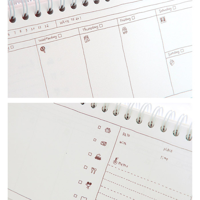 Pattern wirebound desk weekly planner scheduler