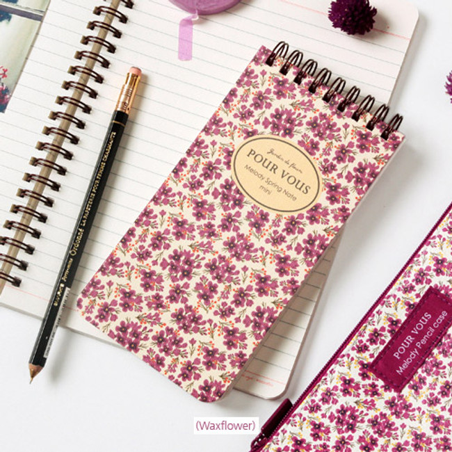 Waxflower - Pour vous melody wirebound small lined notebook