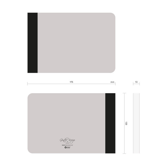 Size of Natural and Pure warm gray medium plain notebook