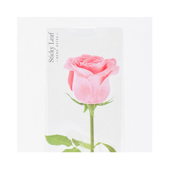 Pink rose sticky memo notes