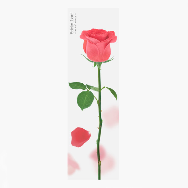 Red rose sticky memo notes