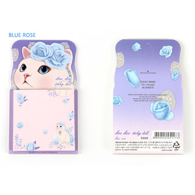 Blue rose - Choo choo cat sticky doll memo notes